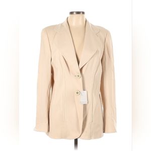 $1350 NWT Escada Ivory 2 Button Wool Blazer Jacket sz EUR 42 Fully Lined
